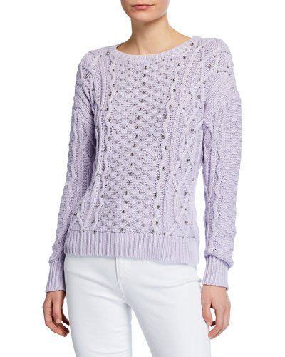 michael kors lavender chunky cable knit sweater silver beads|Michael Kors Sweaters and pullovers for Women .